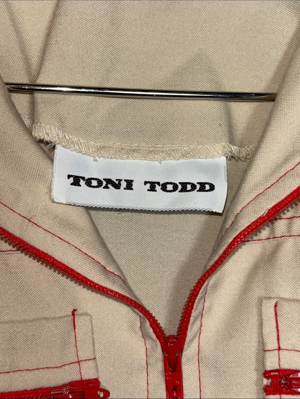 True Vintage Toni Todd 70’s Sleeveless Cream Zip-Front Dress w/ Original Belt 8 - Picture 2 of 9